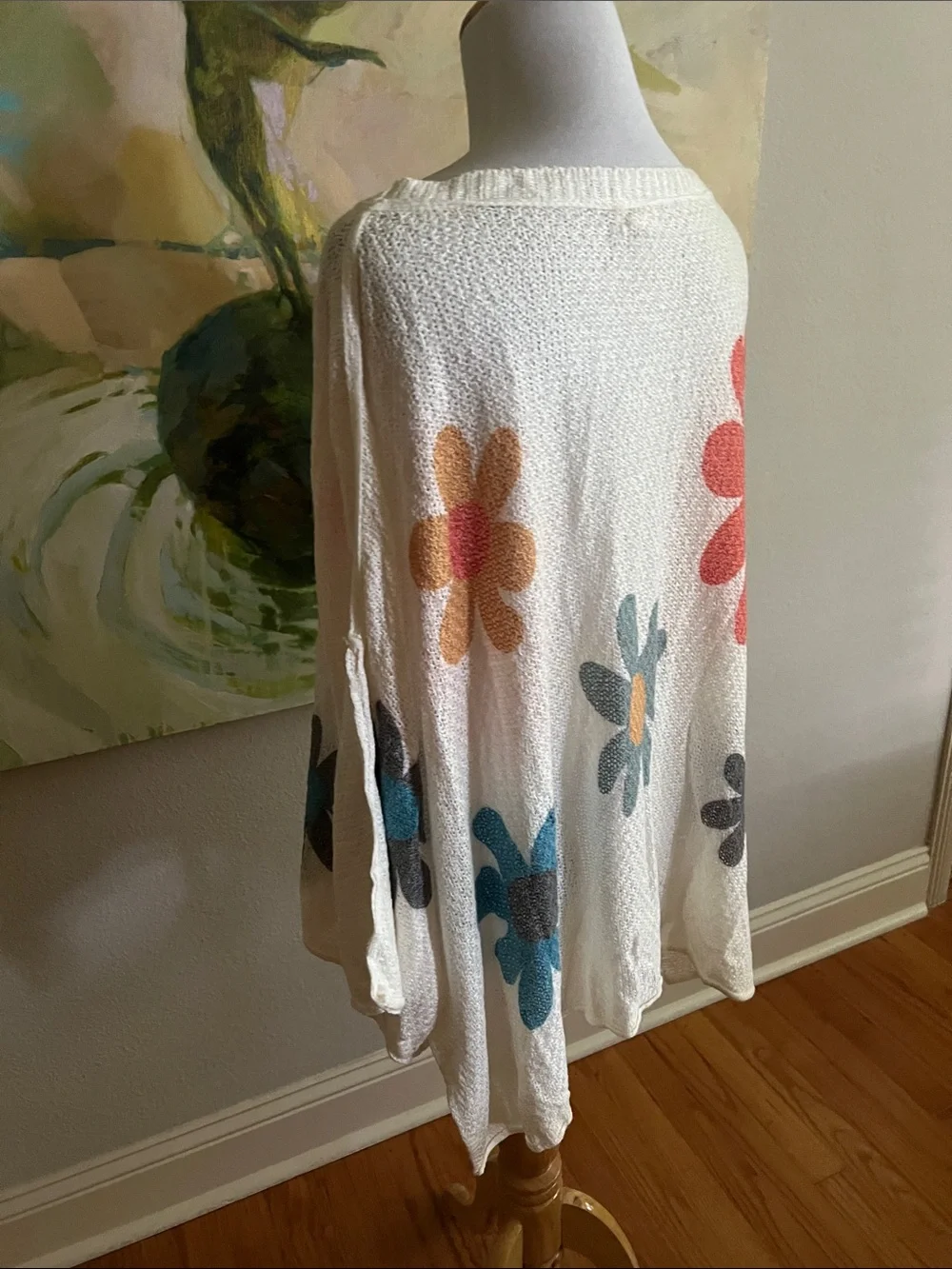 POL Groovy For You V-Neck Flower Print Top In Ivory large - Picture 11 of 16